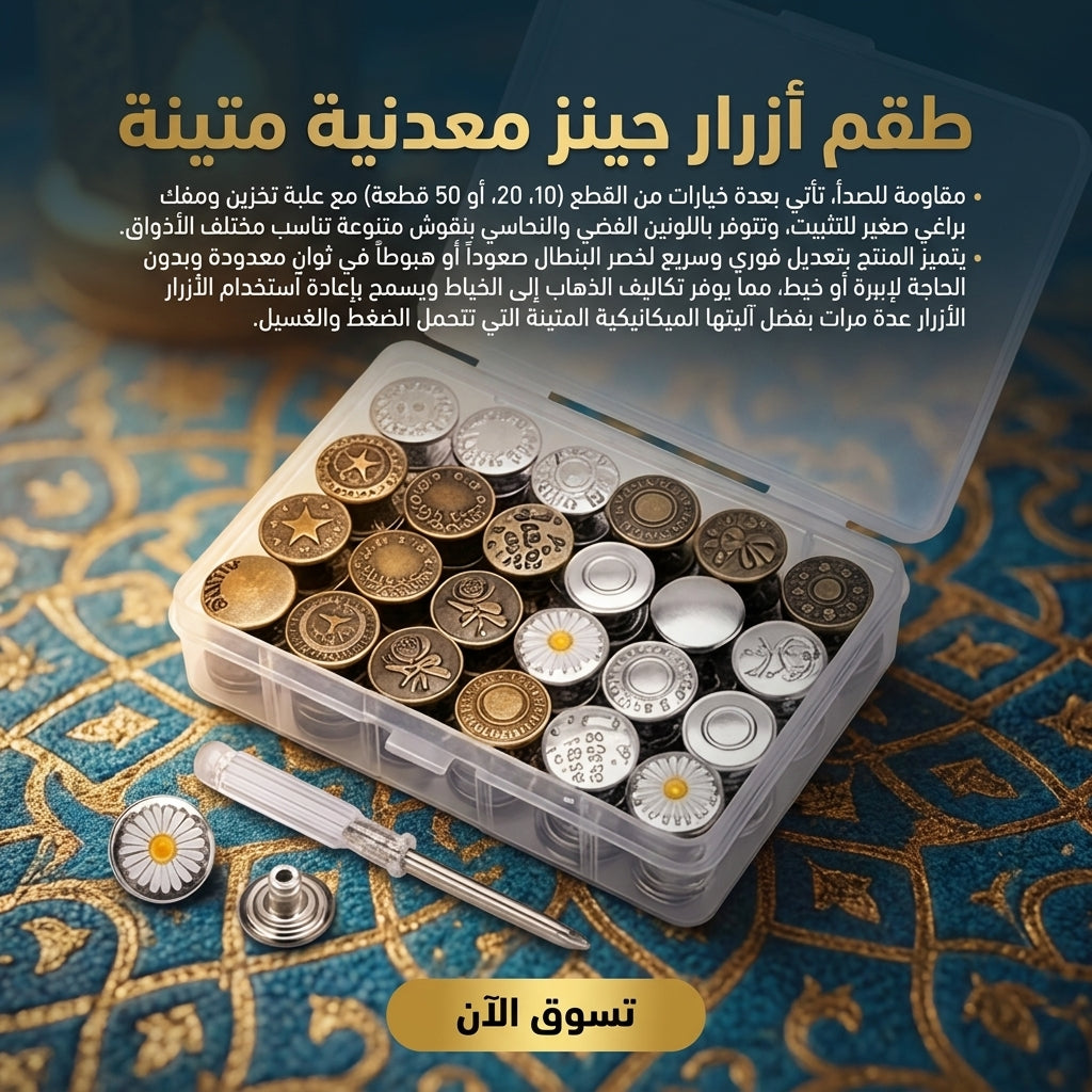 طقم أزرار جينز معدنية انيقة و عملية